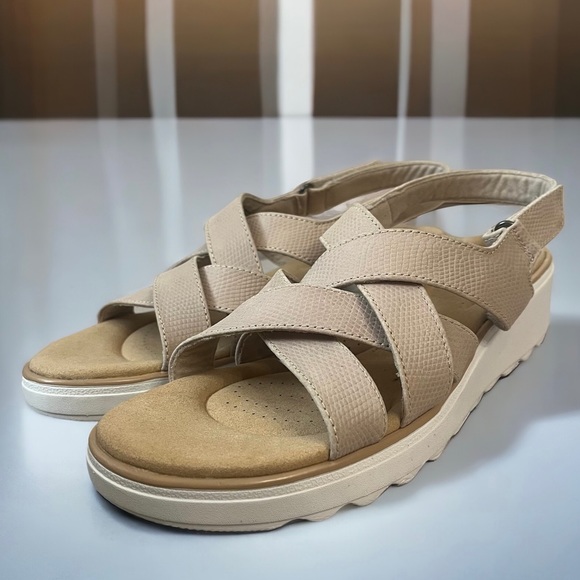 Clark’s Jillian Spring Sandals Slingback adjustable Size 12 M Tan Sand Sable - Picture 4 of 11